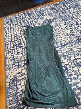 Satin Slip Dress in Teal — Women’s Elegant Slip Dress